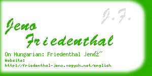 jeno friedenthal business card